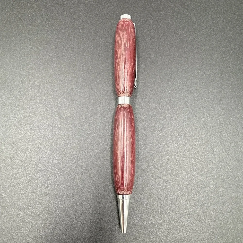 Hand Turned Purple Heart Ink Pen With Black Ink